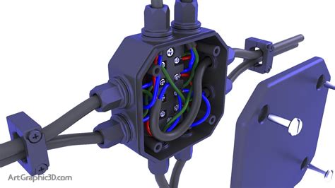 junction box cad model|3d junction box model.